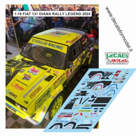 DECALS 1:18 FIAT 131 ABARTH DIANA RALLY LEGEND 2024