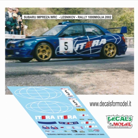 DECALS 1:24 - SUABRU IMPREZA WRC - LESNIKOV - RALLY 1000 MIGLIA 2002