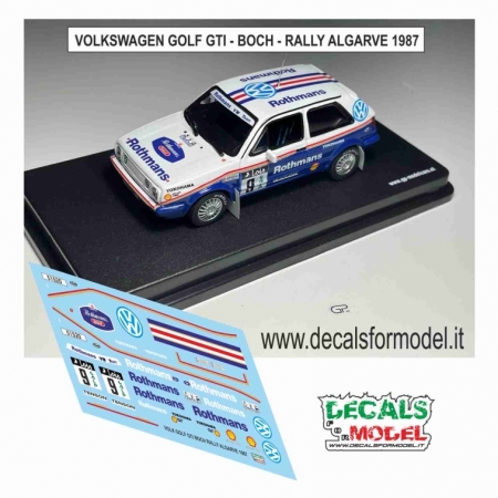 DECALS 1:43 VOLKSWAGEN GOLF GTI - ROTHMANS - BOSCH - RALLY ALGARVE 1987