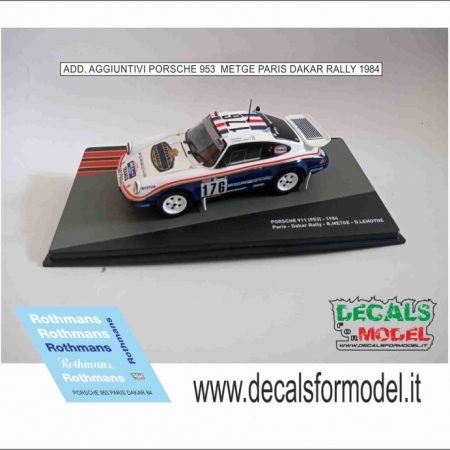 DECALS 1:43 AGGIUNTIVI ROTHMANS PORSCHE 911- 953 PARIS DAKAR 1984 - EDICOLA