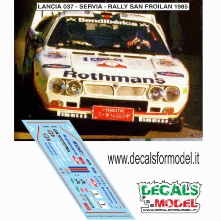 DECALS 1:43 LANCIA 037 - ROTHMANS - SERVIA - RALLY SAN FROILAN 1985