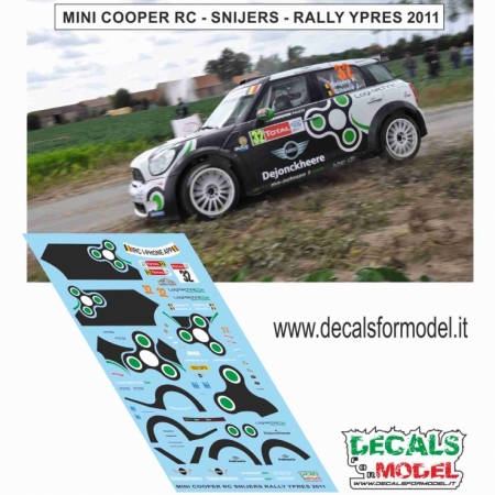 DECALS 1:43 MINI COOPER WORKS RC - SNIJERS - RALLY YPRES 2011