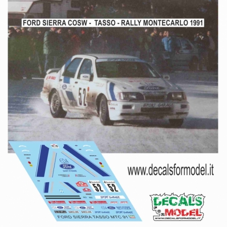 DECALS 1:43 FORD SIERRA COSW - TASSO - RALLY MONTECARLO 1991
