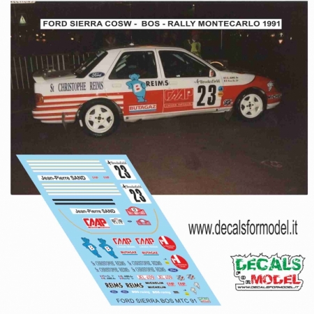 DECALS 1:43 FORD SIERRA COSW - BOS - RALLY MONTECARLO 1991