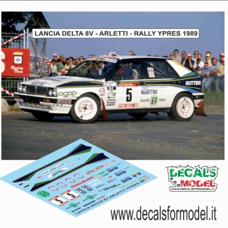 DECALS 1:43 LANCIA DELTA 8V - ARLETTI - RALLY YPRES 1989