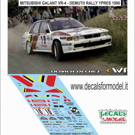 DECALS 1:43 - MITSUBISHI GALANT VR4 - DEMUTH - RALLY YPRES 1990