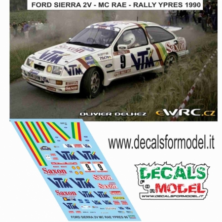 DECALS 1:43 - FORD SIERRA 2V - COLIN  Mc RAE - RALLY YPRES 1990