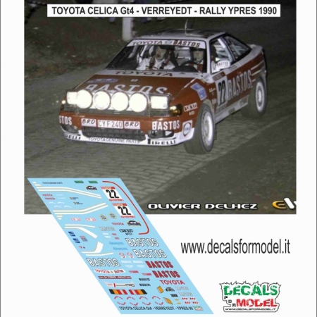 DECALS 1:43 - TOYOTA CELICA 4WD BASTOS - VERREYDT - RALLY YPRES 1990