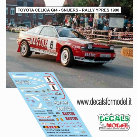 DECALS 1:43 TOYOTA CELICA 4WD - BASTOS - SNIJERS - RALLY YPRES 1990