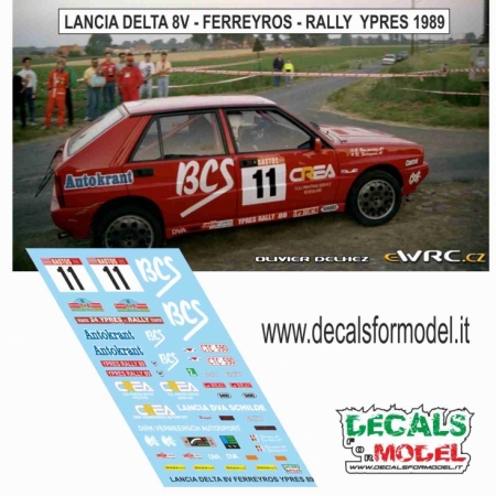 DECALS 1:43 - LANCIA DELTA 8V - FERREYROS - RALLY YPRES 1989