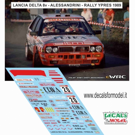 DECALS 1:43 - LANCIA DELTA 8V - ART - ALESSANDRINI - RALLY YPRES 1989