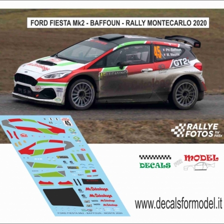 DECALS 1:43 FORD FIESTA R5 MK2 - BAFFOUN - RALLY MONTECARLO 2020