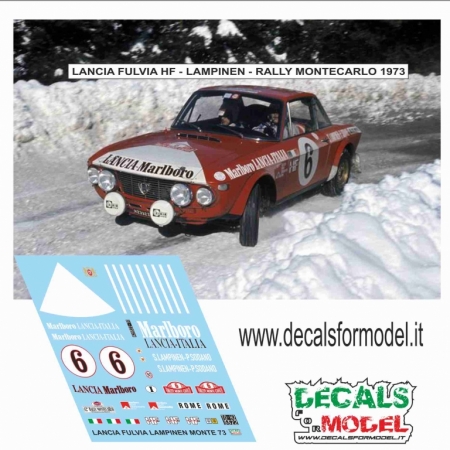 DECALS 1:24 - LANCIA FULVIA HF - LAMPINEN - RALLY MONTECARLO 1973