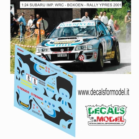 DECALS 1:24 - SUBARU IMPREZA WRC - BOXOEN - RALLY YPRES 2001