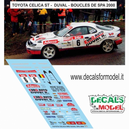 DECALS 1:24 - TOYOTA CELICA ST185 - DUVAL - BOUCLES DE SPA 2000