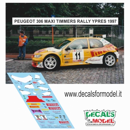DECALS 1:43 - PEUGEOT 306 MAXI - TIMMERS - RALLY YPRES 1997