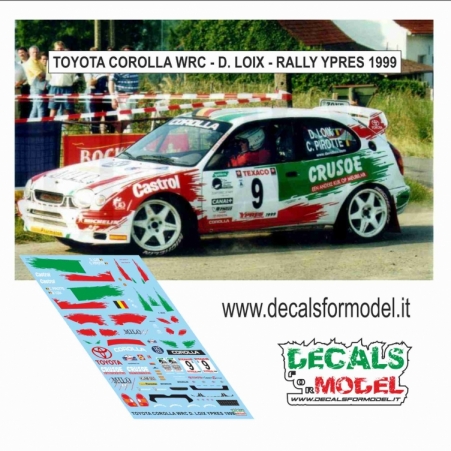 DECALS 1:43 - TOYOTA COROLLA WRC - D. LOIX - RALLY YPRES 1999