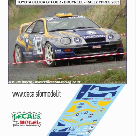 DECALS 1:43 TOYOTA CELICA GT FOUR - BRUYNEEL - RALLY YPRES 2003